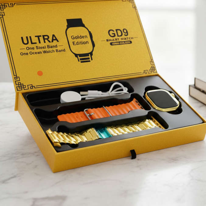 GD9 Ultra Golden Edition Smart Watch Providing Premium Design Stylish Appearance And Everyday Smart Wear Support