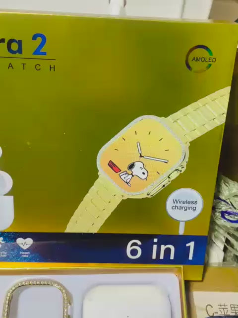 H9 Ultra 2 Smart Watch | Original Full Display | AirPods 3 BT | 6‑in‑1 Set with Cover & Straps